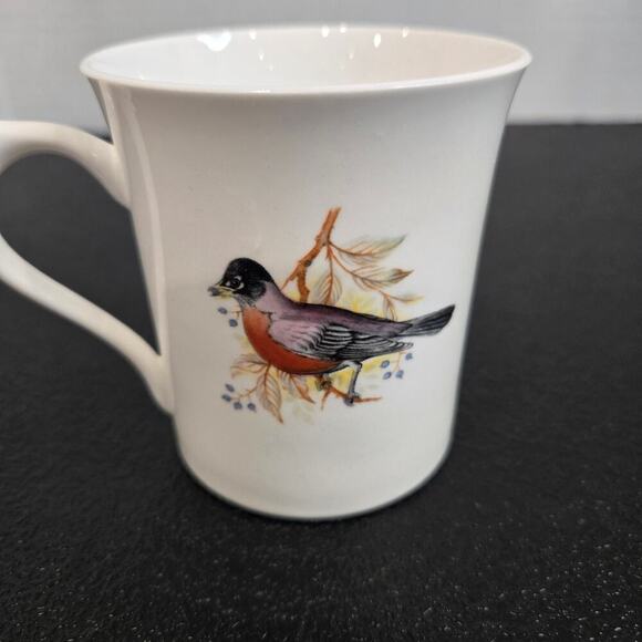 Queen's Rosina Fine Bone China Coffee Mugs Birds of America Series 1 Set of 2 - Picture 3 of 10